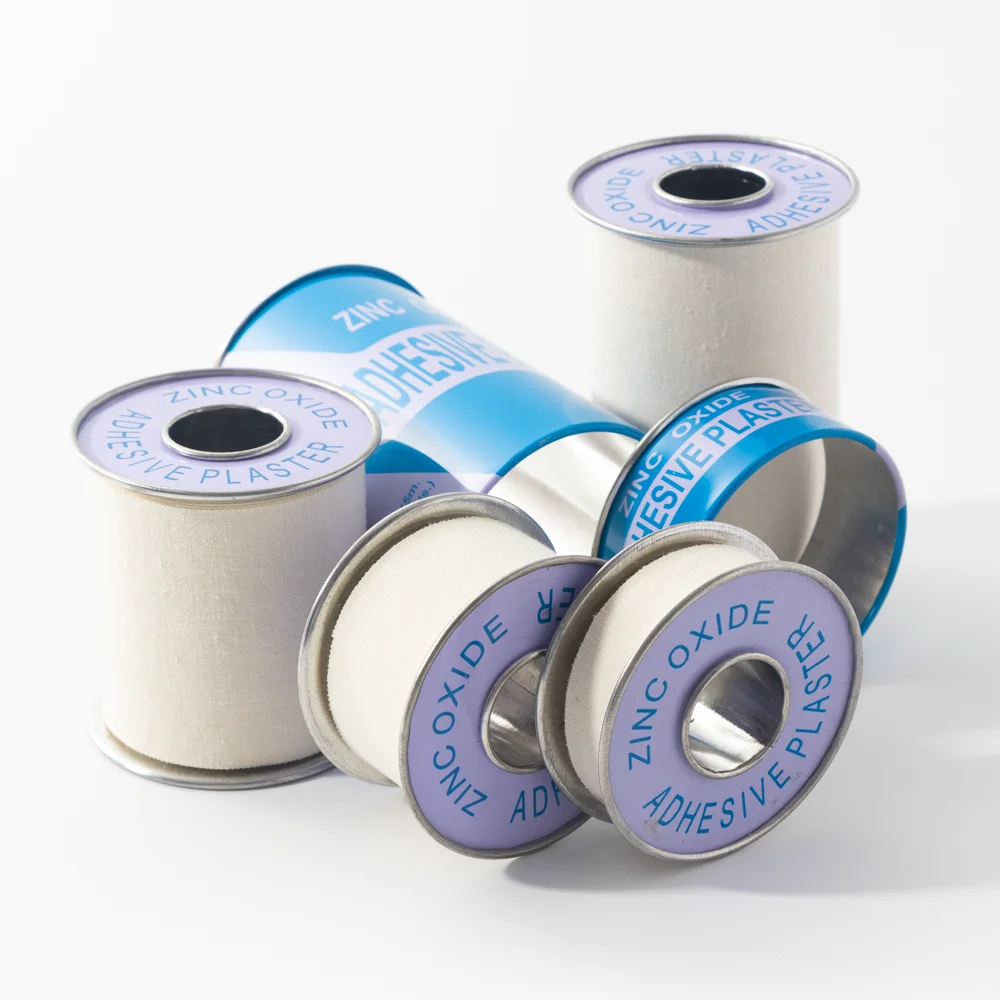 Custom Size 1.25x5cm Medical Tape Surgical Zinc Oxide Adhesive Plaster Zinc Oxide Adhesive Tape With Tinplate For Protection