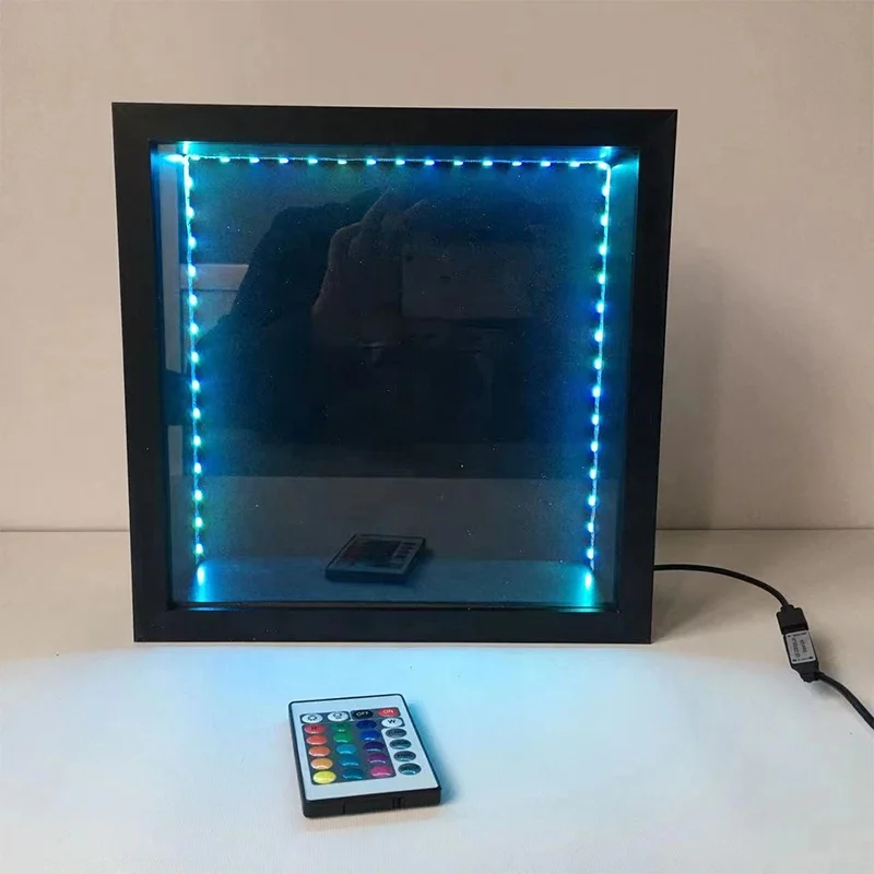 Shadow Box Frame with LED Light Remote Control Wireless Light Strip 3D Display Photo Frame