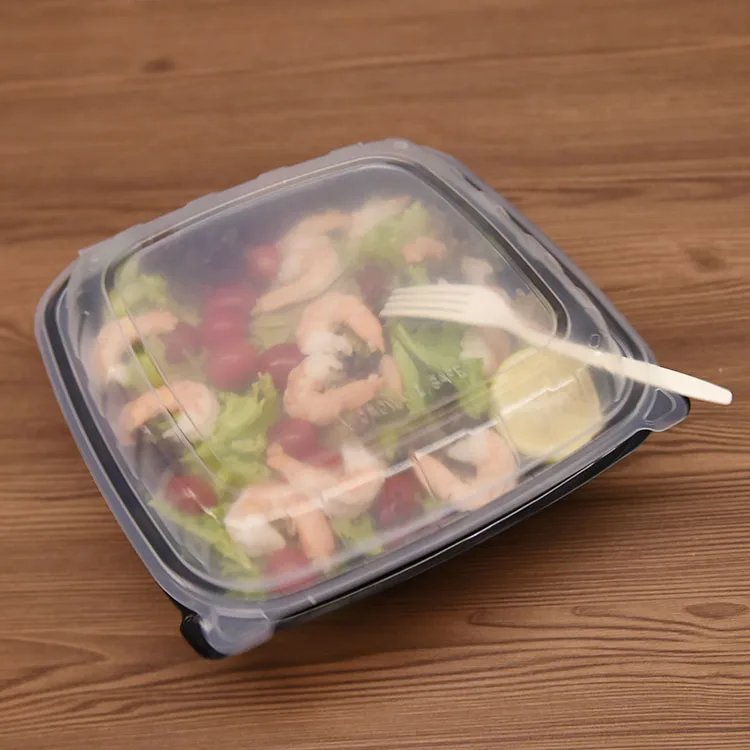 Factory Supply PP Microwavable Anti-fog Double Color Boxes Clamshell Disposable Togo Plastic Lunch Food Container with Hinged Li