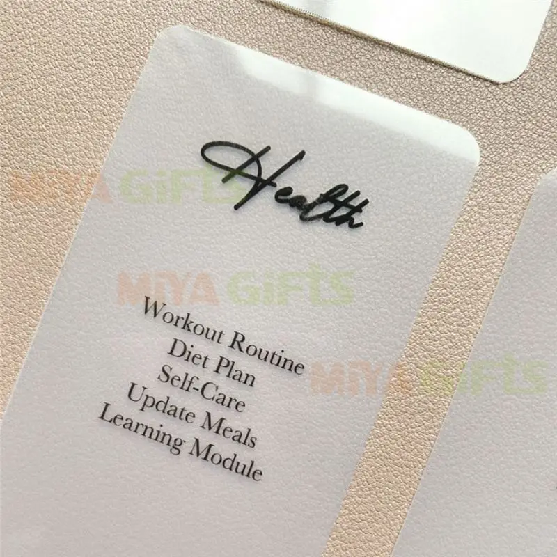personalized plastic small mini pocket frosted task journal clear card frosted credit card size transparent printed page flag