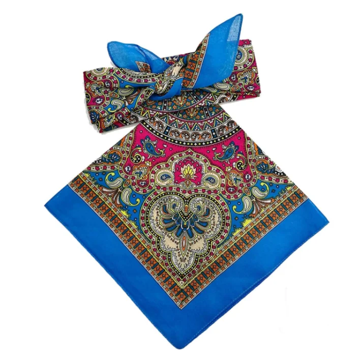 High quality cotton multifunctional bandana stock Solid color printed bandana linen cotton chef bandana