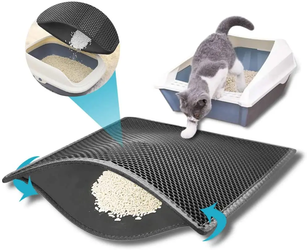Wholesale Eco-friendly Premium Easy To Clean Double Layer Waterproof Eva Cat Litter Catcher Pad Cat Litter Mat