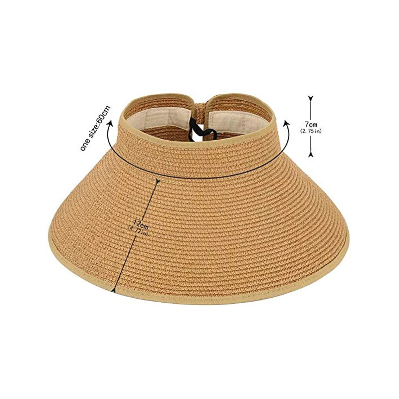2024 New Style Visor Cap Women Summer Casual Fashion Straw Hats Wholesale High Quality Straw Hats