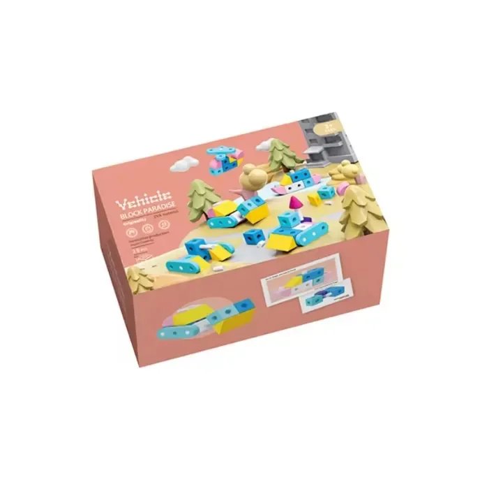 New product kids education assemble eva toy building blocks 28pcs funny vehicle model diy puzzle building blocks