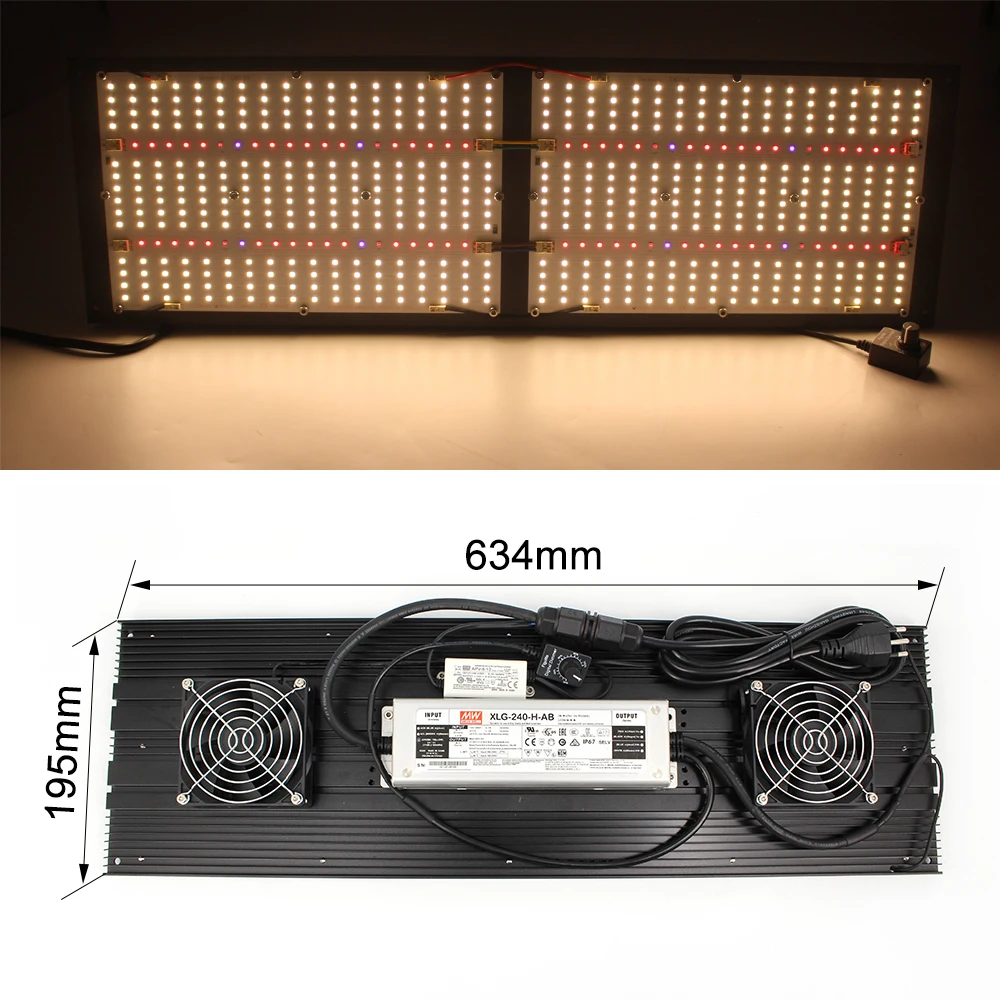 Фитолампа Figolite 240 Вт Samsung lm301h mix 660 нм, ультрафиолетовая инфракрасная Светодиодная панель полного спектра с охлаждением вентилятором