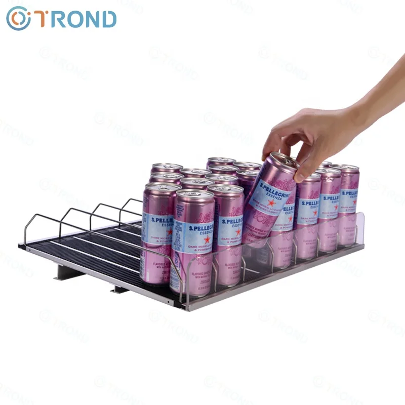 Walk in cooler display racks frp fiberglass roving shelf roller track roller shelves pusher beverage glide system