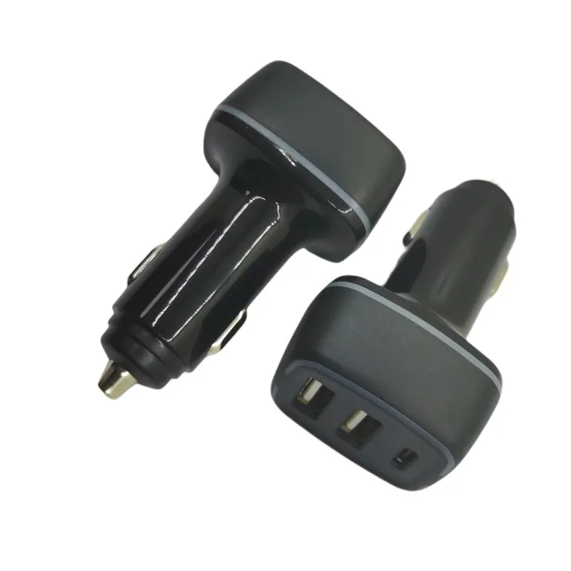 Type-C 32W Quick Charging Car Charger With Led Ring Lighter For Ios/Android Pd20W /2.4A Cell Phone Car Charger