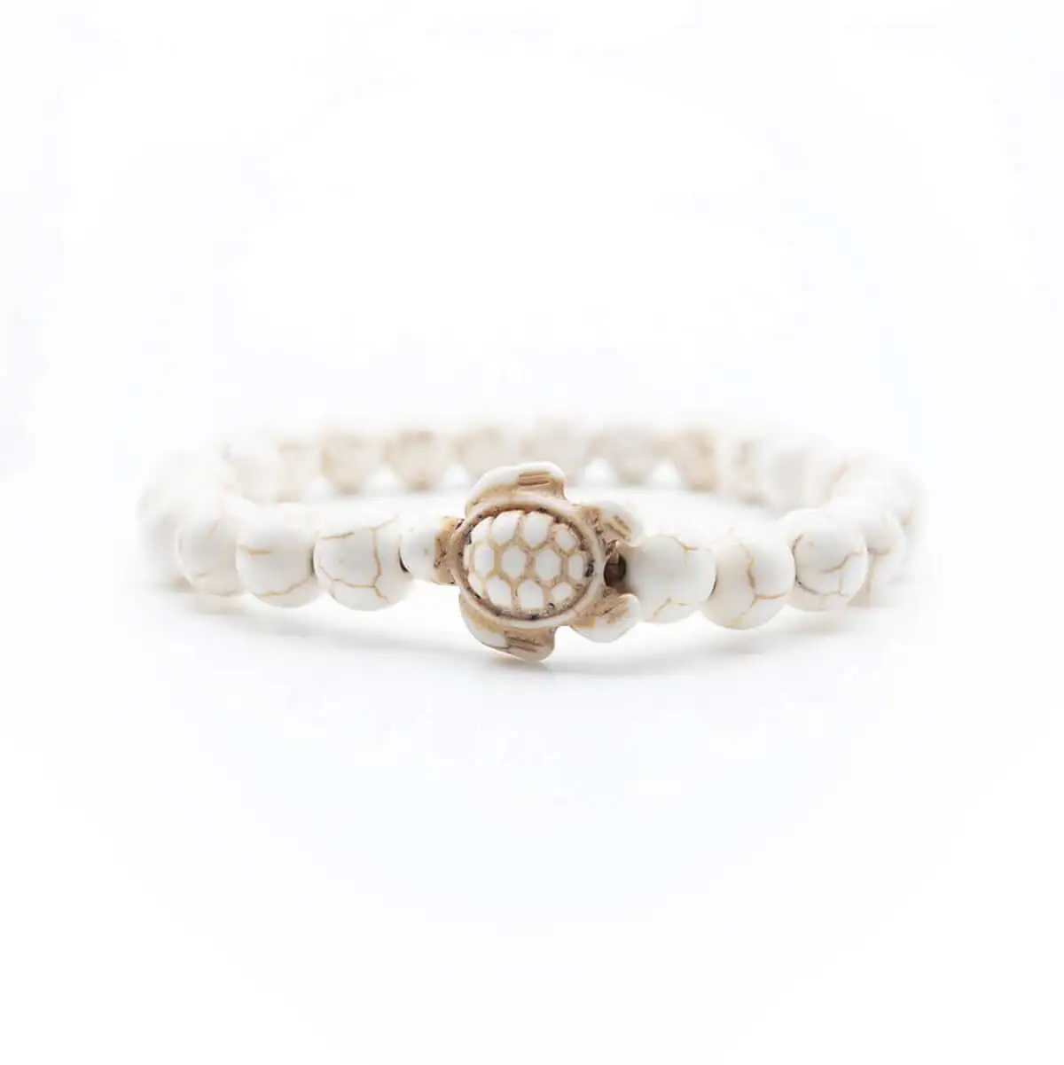 2024 New Ocean Jewelry 8mm Round Beaded Bracelets Turtle Charm Adjustable Stone Bead Bracelets For Women And Men