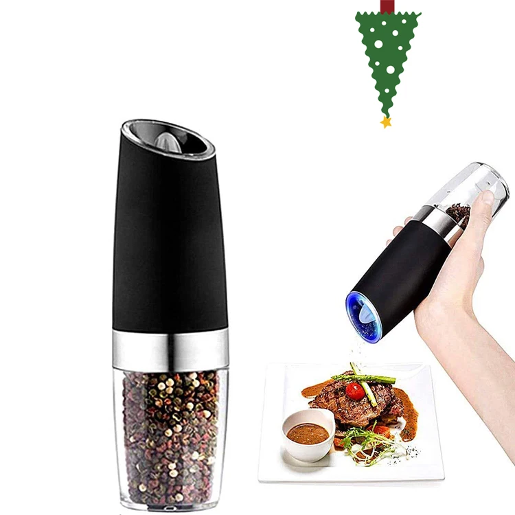 Набор мельниц для соли и перца из серебристой нержавеющей стали со светодиодной подсветкой