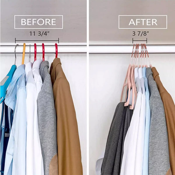 30PK Pink Velvet Fabric Hangers Non Slip Felt Hangers with Tie Bar  for Wholesale