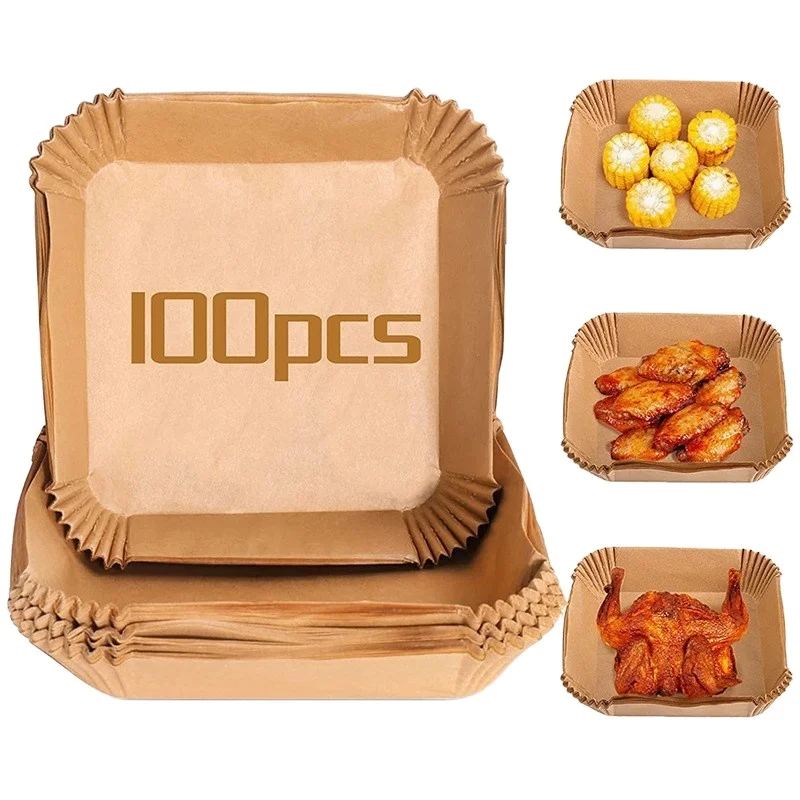 7.9 Inch Non-Stick Coated Paper Liner Oil-Proof Air Fryer Parchment Baking Paper Disposable Waterproof Liners