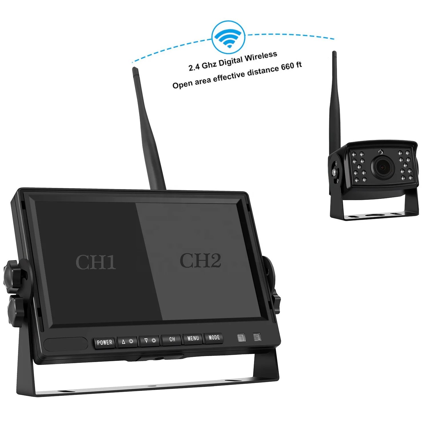 HYF MDVR 7-дюймовый автомобильный монитор беспроводной цифровой сигнал RV Реверсивный образ системы все в одном ноутбук черный для бизнеса