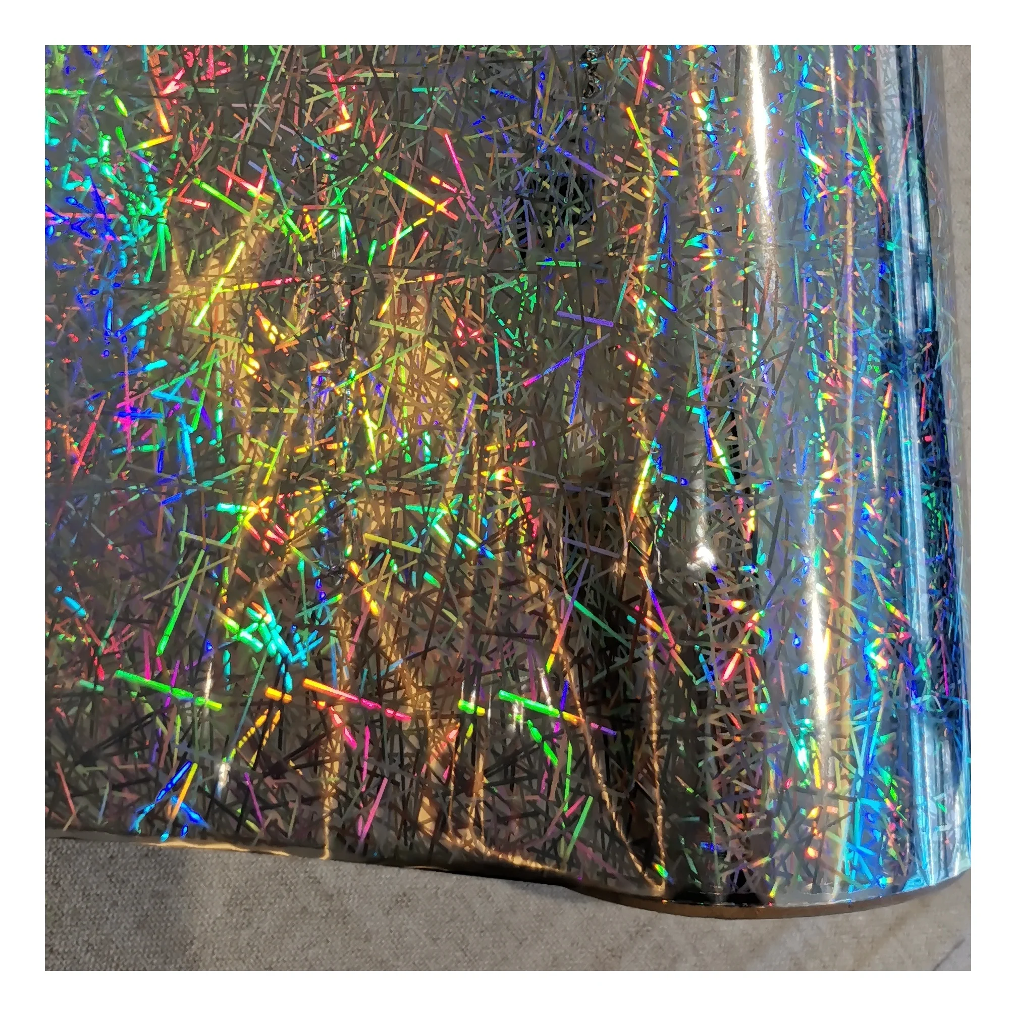 Flower Rainbow holographic bronze metallic film 2022 new listing flower strip laser transfer foil for fabrics leather