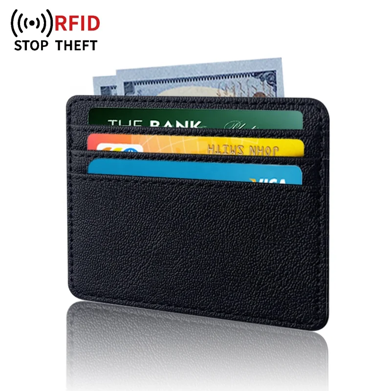 Роскошный кожаный держатель для Карт rfid Бумажник противокражный карт мужчин и женщин