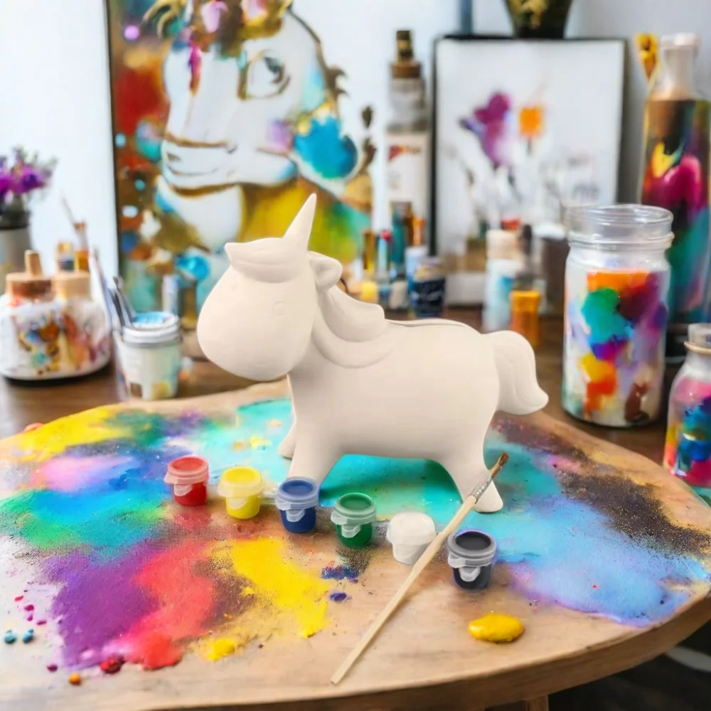 Paint Your Own Unicorn ceramic painting kit craft supplies