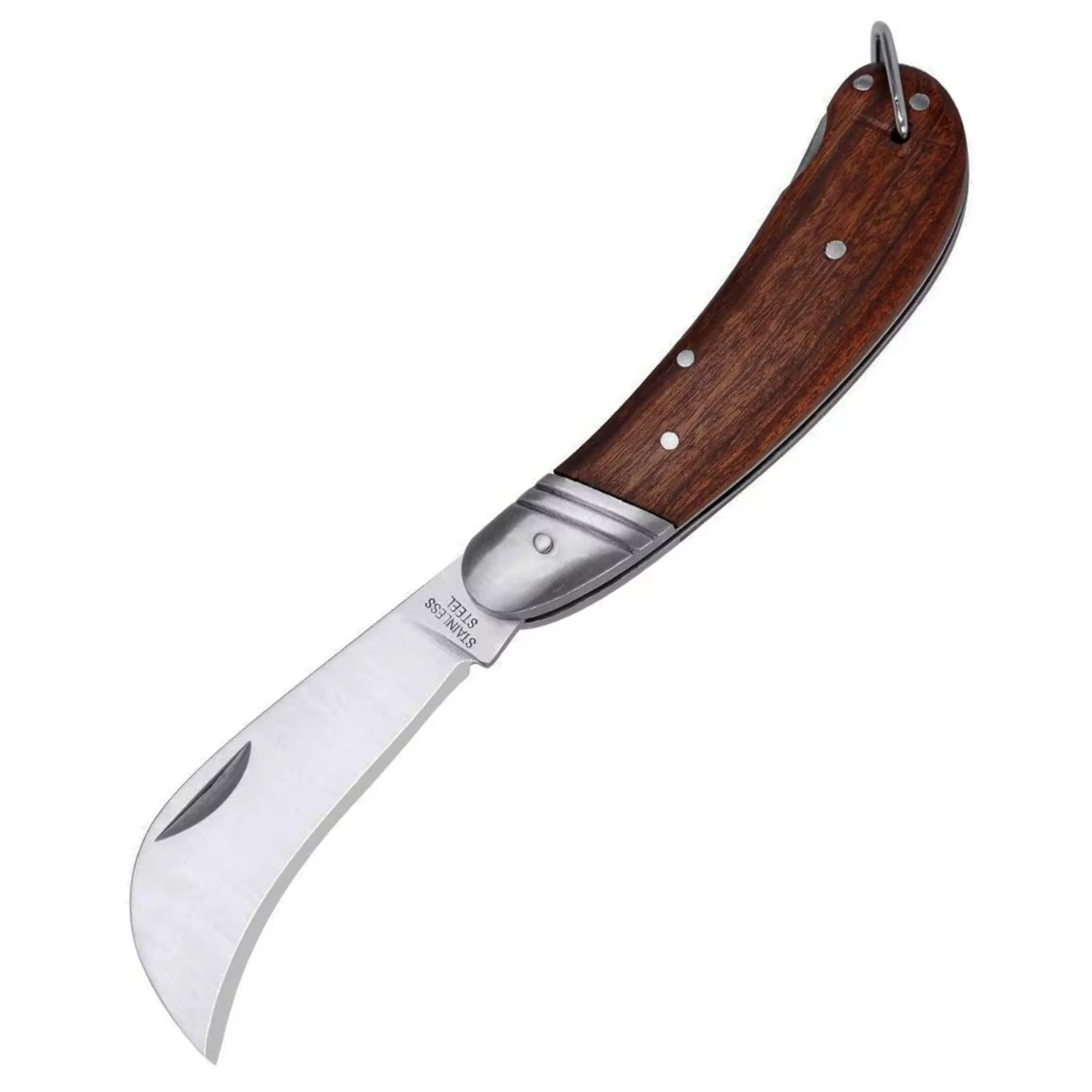 Professional Garden Tree plant budding grafting knife folding  skin graft blade and knife Wooden Handle Grafting Knife