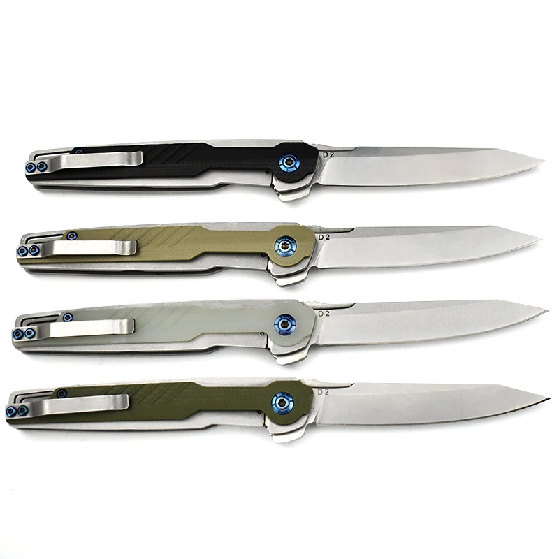 Boutique Personalized Gift Pocket Knives for EDC Enthusiasts High Hardness D2 Steel Portable Sharpest G10 Handle Folding Knife