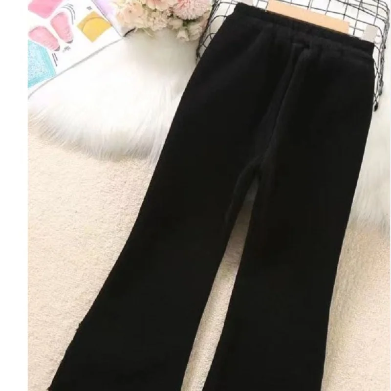 Wholesale Kids Clothing Baby Blue Flared Jeans Fashionable Animal Pattern Leggings for Girls Summer Casual Cotton Pants