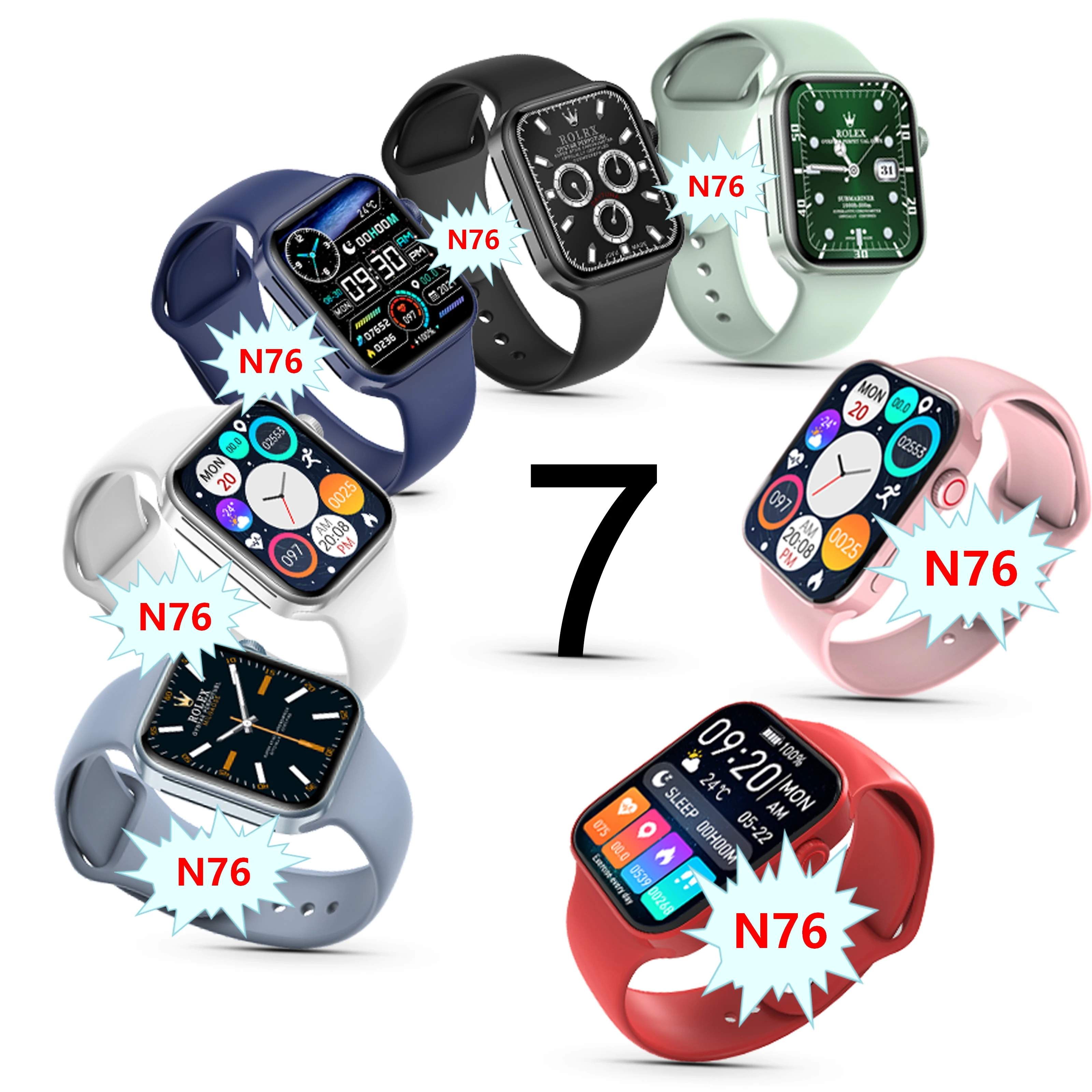 2022 new arrivals best selling Wearable devices relojes inteligente ip68 watch 7 series 7 smart watch n76 smartwatch