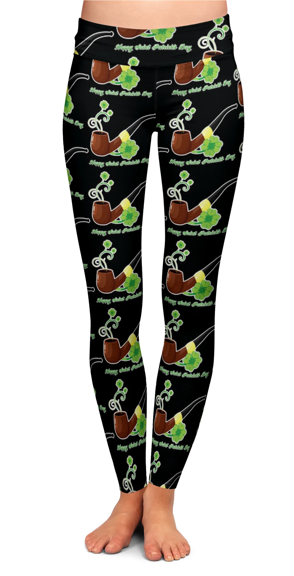 Polyester Spandex Leggings Double Brushed Yoga Pants Custom Prints Logo Plus Size Breathable Active Wear Pants