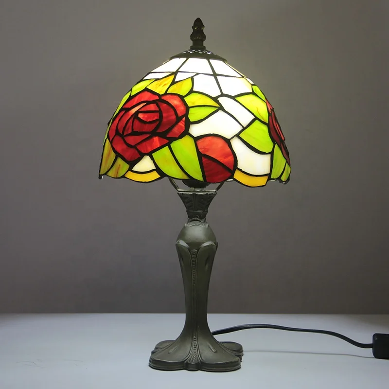 LongHuiJing Tiffany Stained Glass table lamp Bar Restaurant Crystal desk Lamps Mediterranean Blue Dragonfly Light