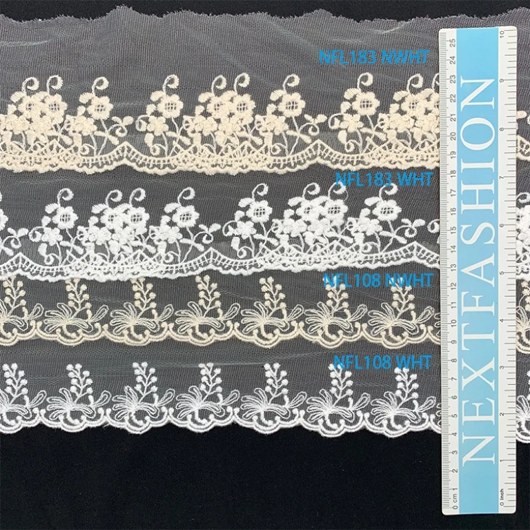 China factory wholesales good quality white wedding lace fabric lace material embroidery latest voile lace