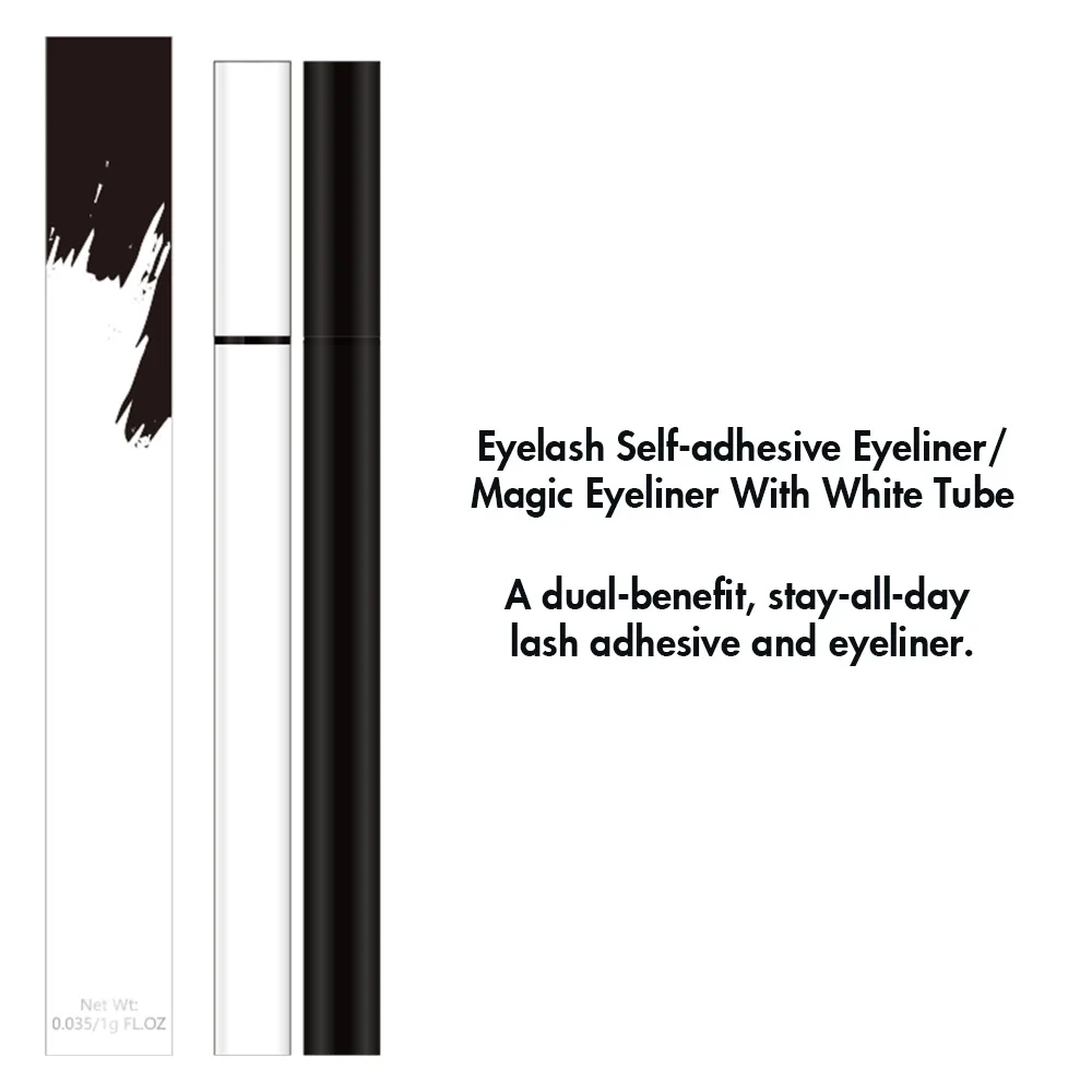 Private Label 2 Colors Vegan Waterproof Eyeliner Glue Pen Self-adhesive Eyelash Liquid