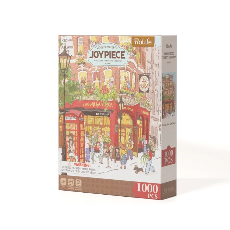 Robotime Rolife Factory wholesale DIY Kit PT006 Welcome to Covent Garden Cardboard 1000 Pieces Jigsaw Puzzles For Adults