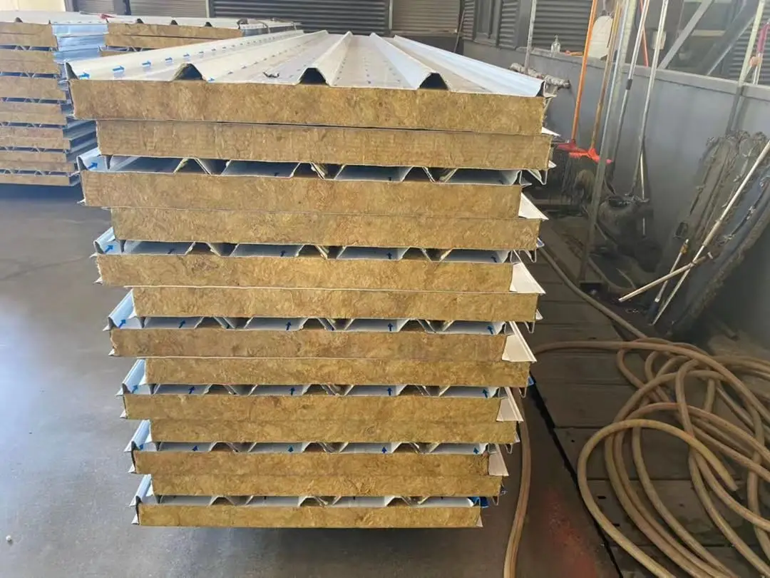 Fire Resistant Rock Wool Sandwich Panel Mineral Wool Composite Insulation Wall Roof Panels