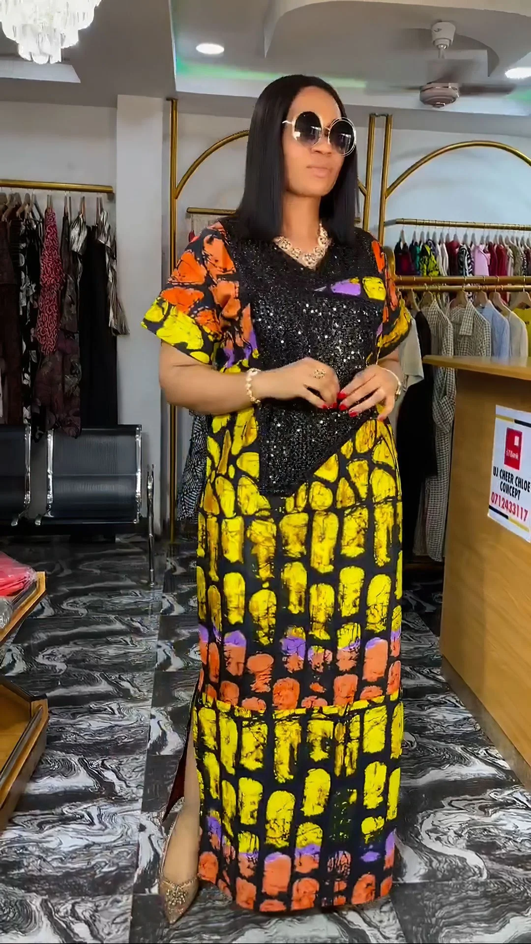 Plus Size African Dress for Women Africa Clothes Dashiki Ankara Summer Sequin Outfit Gown Muslim Wedding Party Long Maxi Dress