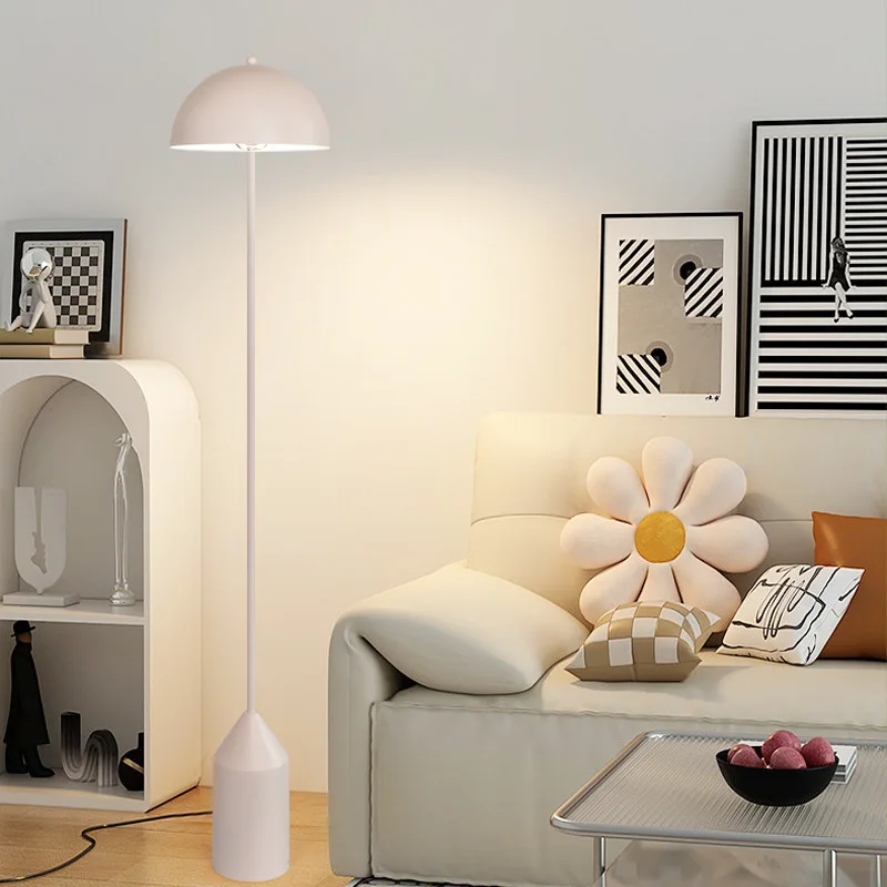 Modern simple floor lamp ins Cream style retro living room room Bedroom bedside sofa side vertical lamp