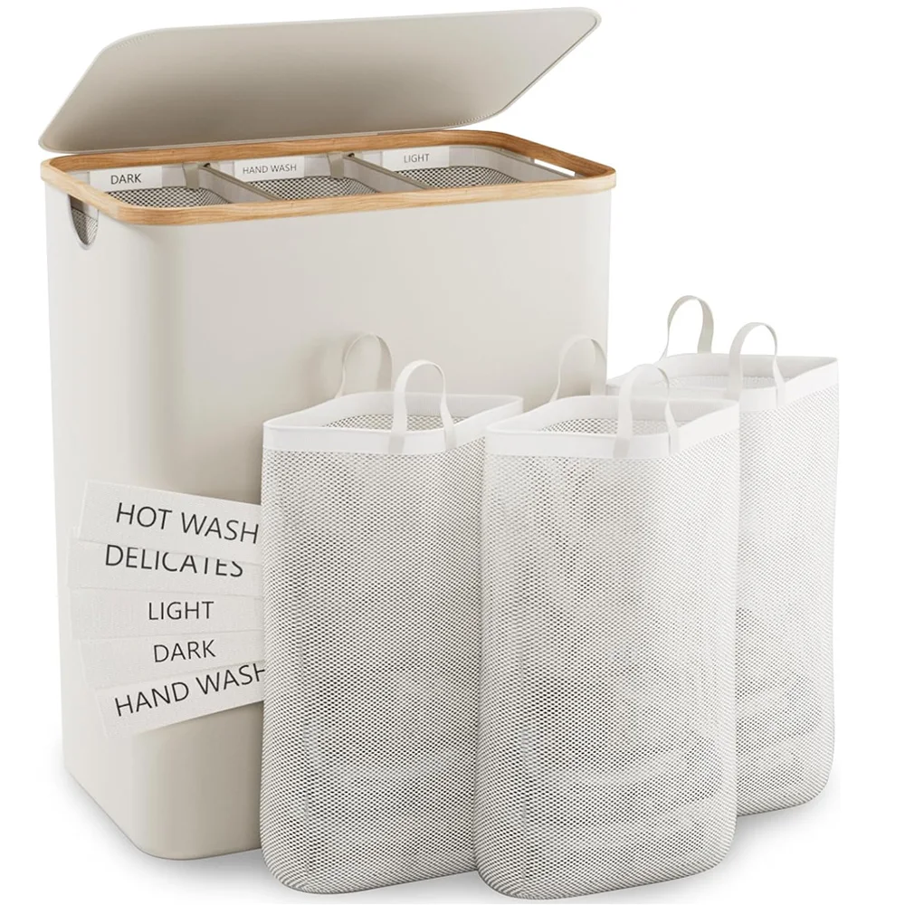 Foldable Laundry Basket with Detachable Bag Large Laundry Bags for Bedrooms and Laundry Rooms