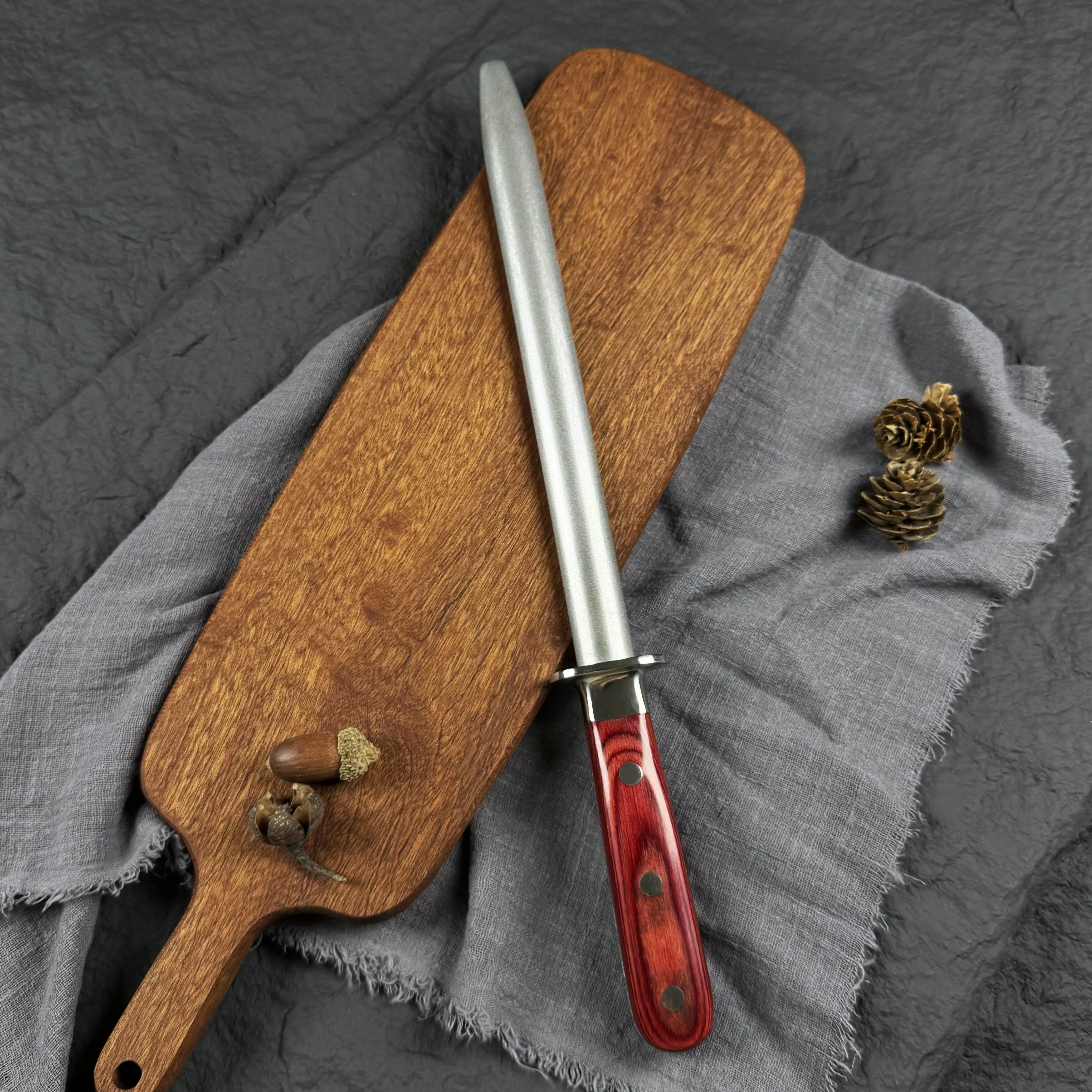 Professional for Kitchen Home Sharpener 9 Inch Diamond Kitchen Knife Sharpening Rod for Master Chef Knife Accessories