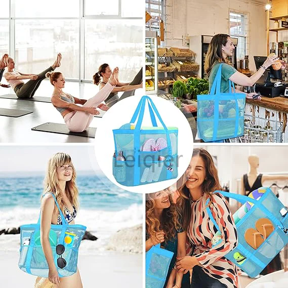Custom Logo Mesh Beach Bag Waterproof waterproof Tote Bags Swimming Pool Bag Cruise Beach Essentials