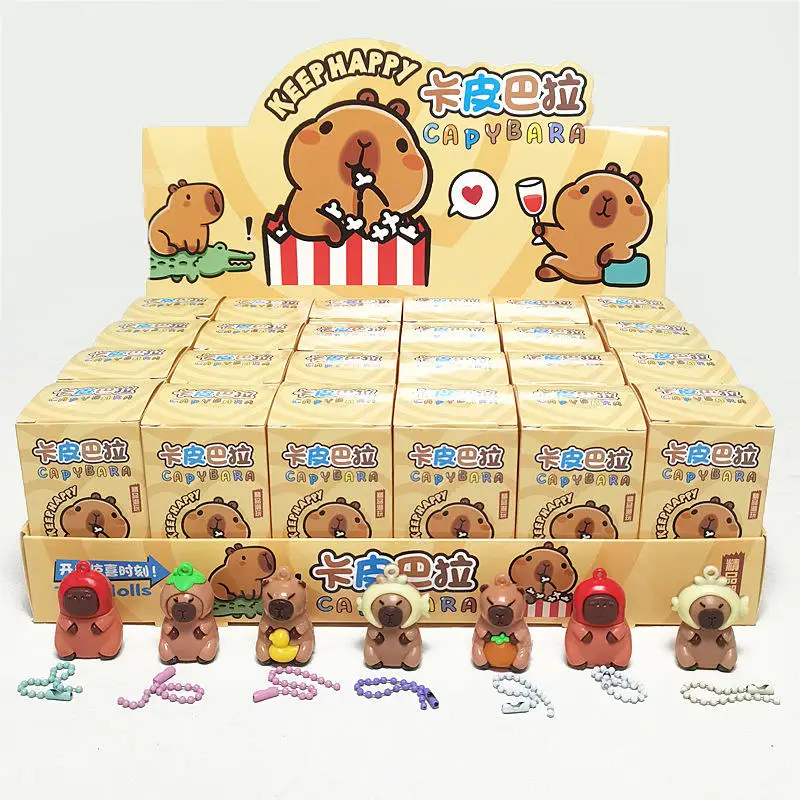 24pcs/Box Cartoon Surprise Blind Box Action Figure for Kids Gift Fashion Cute Characters Pvc Keychain