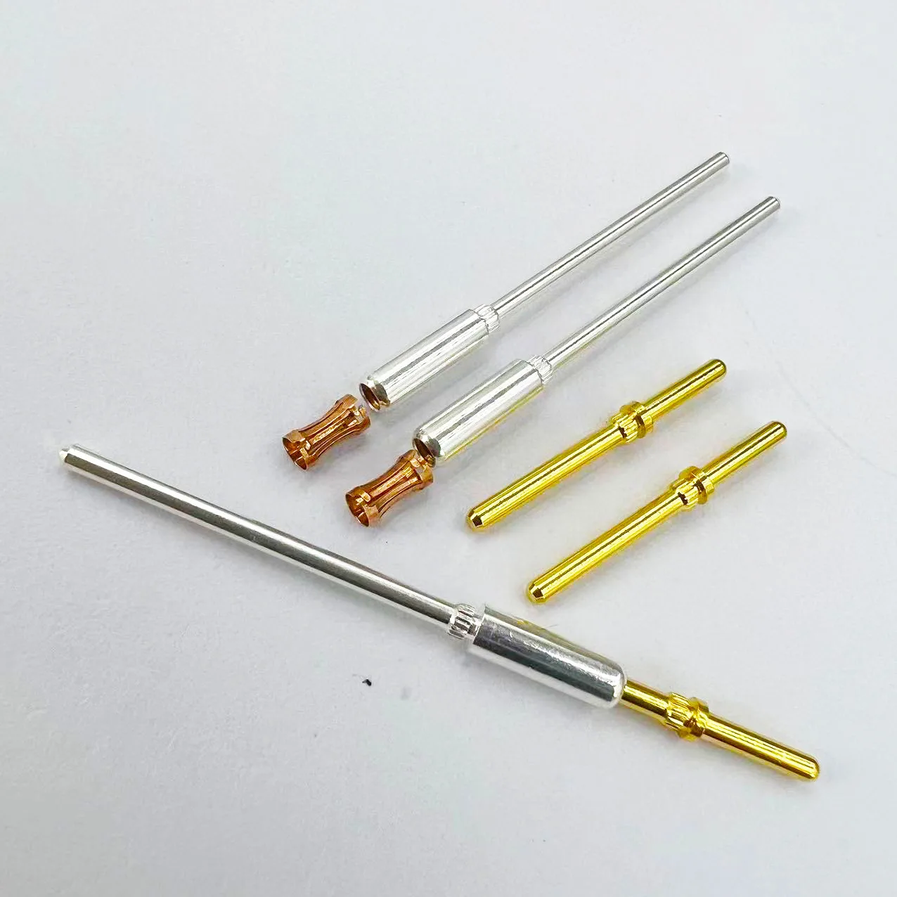 Pcb test probe copper pin socket connector brass gold-plated crimping terminal