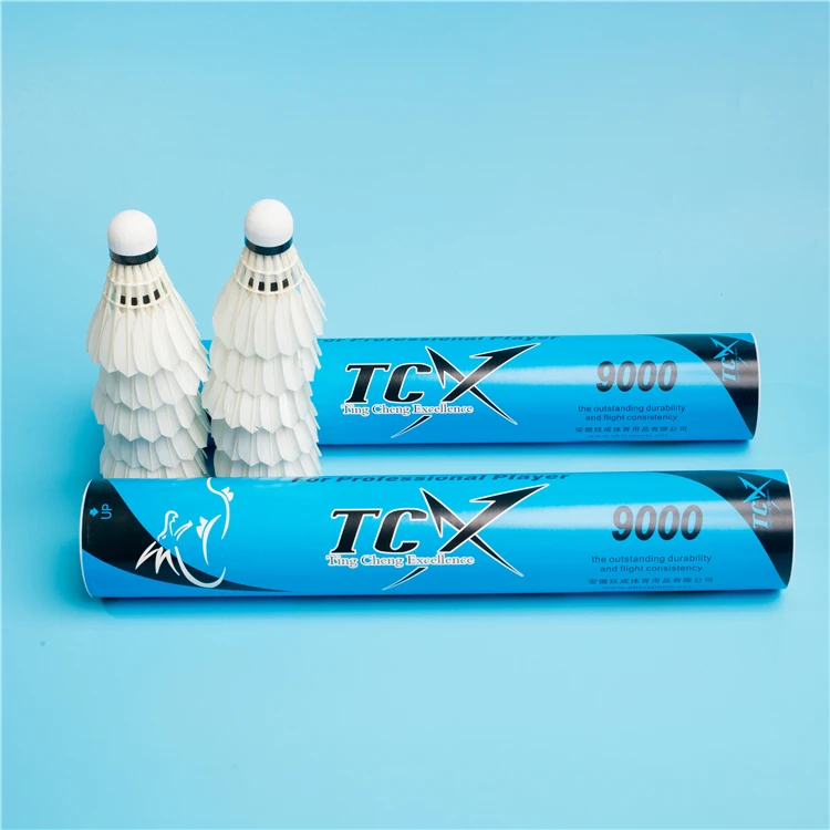 High Quality White Badminton Shuttlecock Goose Feather High Durable to Play Goose Feather Badminton Shuttlecocks