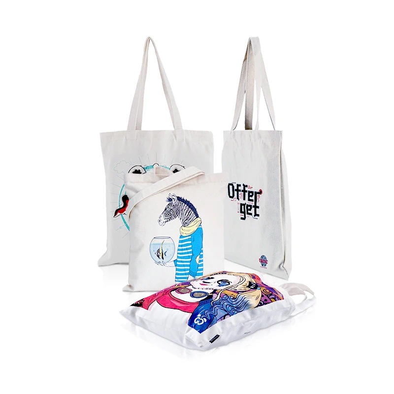 
13.8*15.7 Carrier Bag Women Canvas for Packaging Logo Sling Print Cotton Reusable Tote Bags 