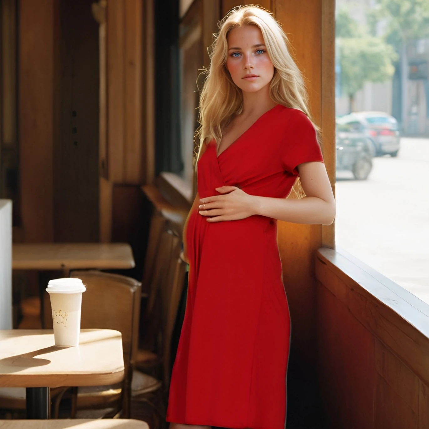 Fashion Women Short Sleeve V-Neck Pregnancy Nursing Maternity Dress For Photo Session