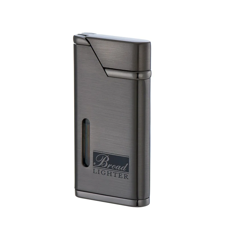 Wholesale Windproof Butane Lighter red Flame Refillable jet smoking Lighter With Visible Gas Window