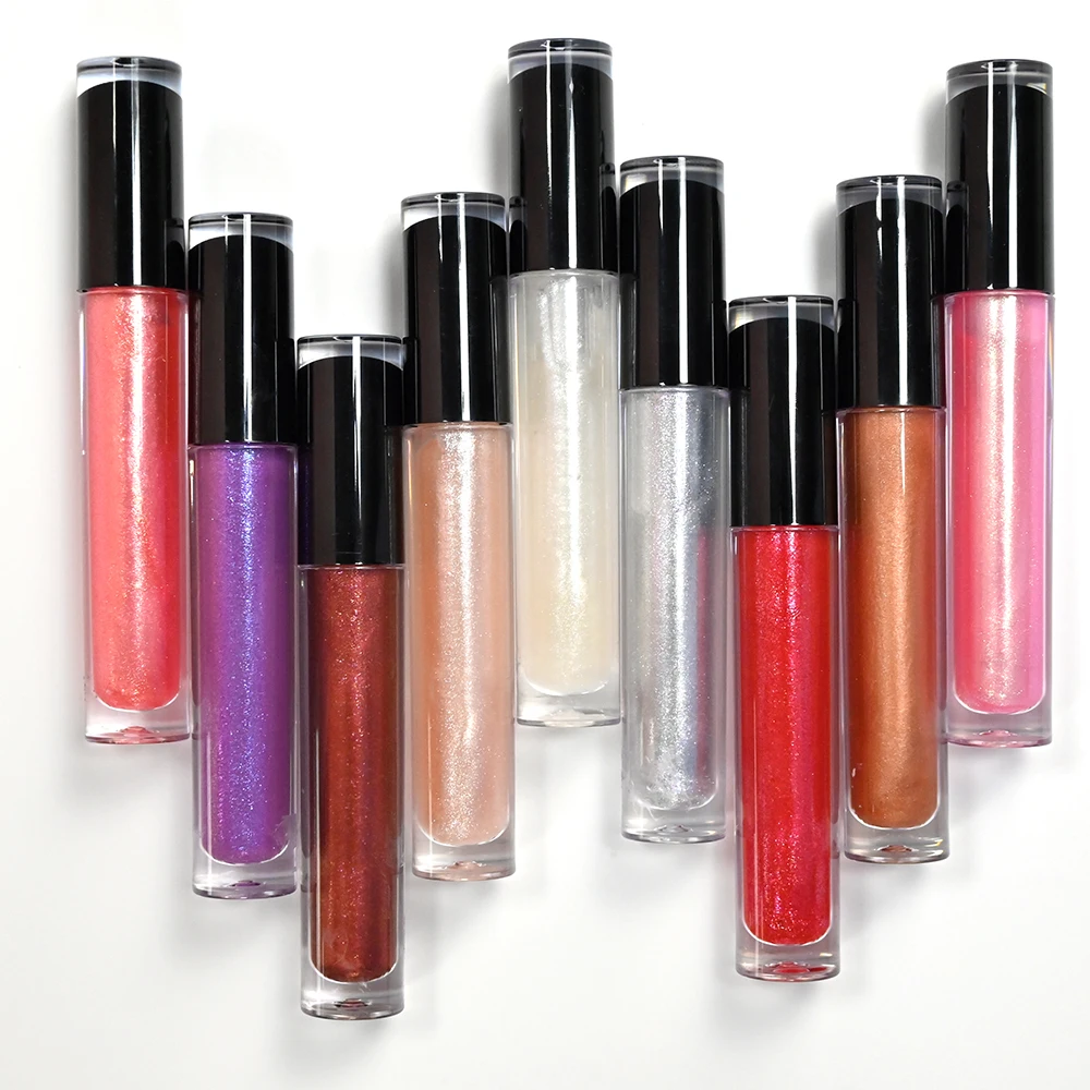 High quality glitter cosmetics shimmer shiny lip glaze private label lip gloss top popular high pigment lipgloss