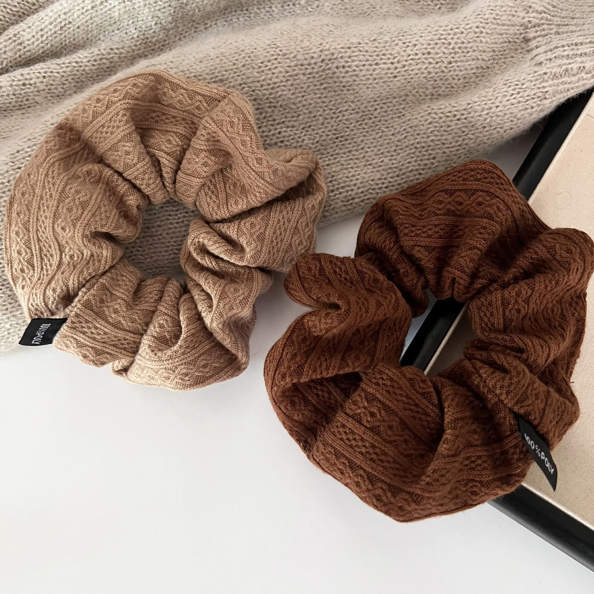 Autumn Winter Hair Accessories Women Knitted Scrunchie