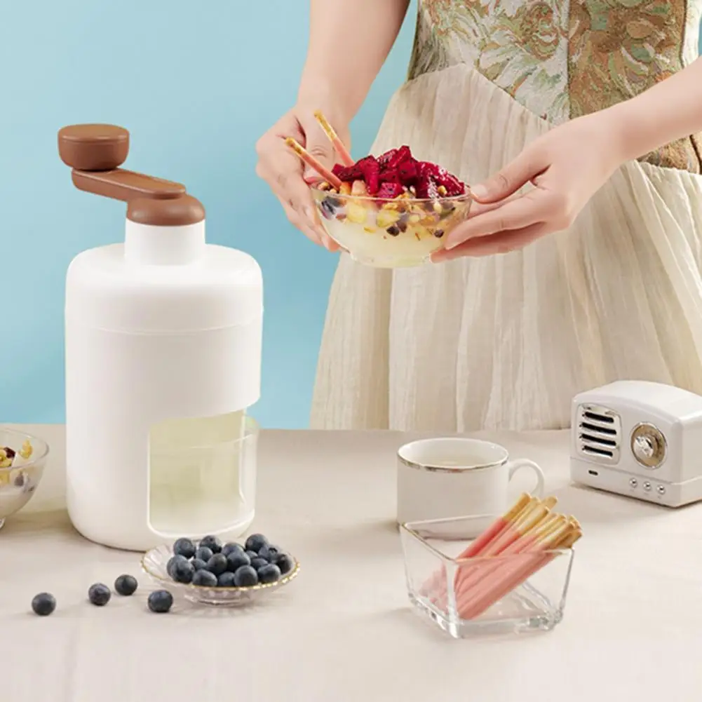 Shaved Ice Machine Manual Snow Cone Machine Portable Ice Crusher  Machine Free Ice Cube Tray Kitchen Tool