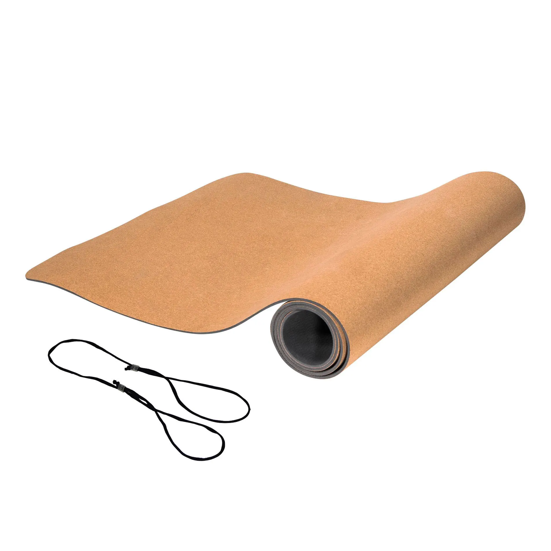 Sansd Eco-friendly Fitness Design Custom Printed Logo Thick Anti Non Slip Dual-layer Green With Position Line Tpe Cork Yoga Mat