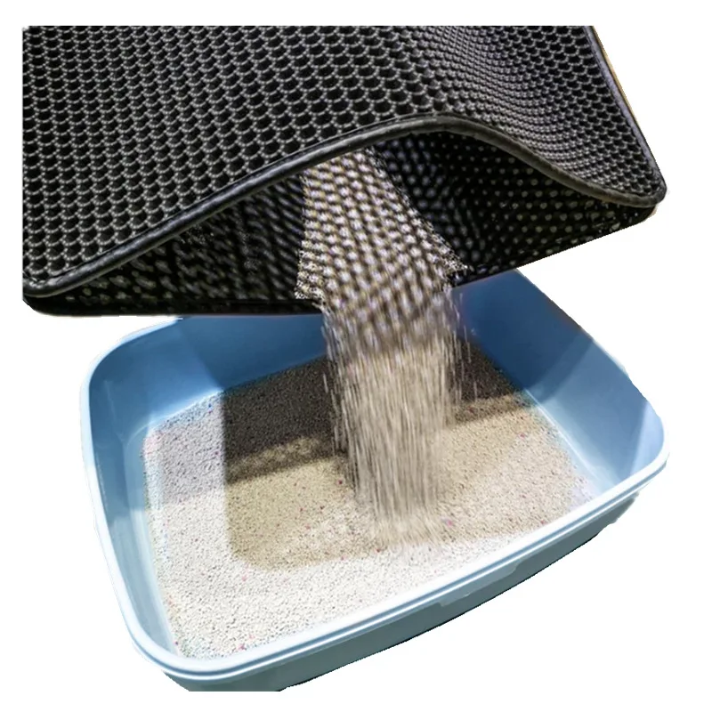 Custom Detachable Hot Selling Litter Washable Premium Pet Wholesale EVA Waterproof Litter Mat Cat Toilet Mat Cat Sand Mat