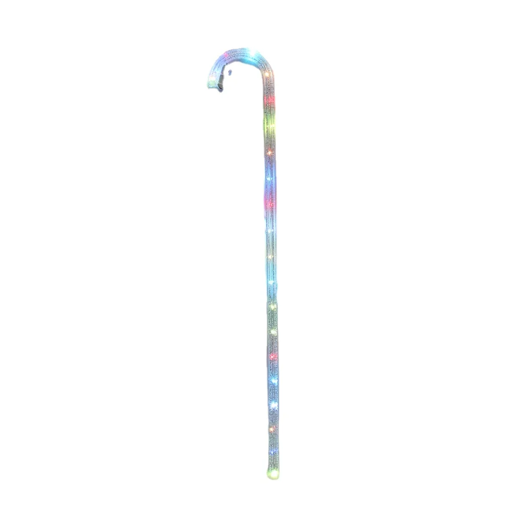 Performance Props Colorful Luminescent Stage Belly Dance Cane LED Crutch Jazz Cane Lighting Walking Stick With Lithium Battery