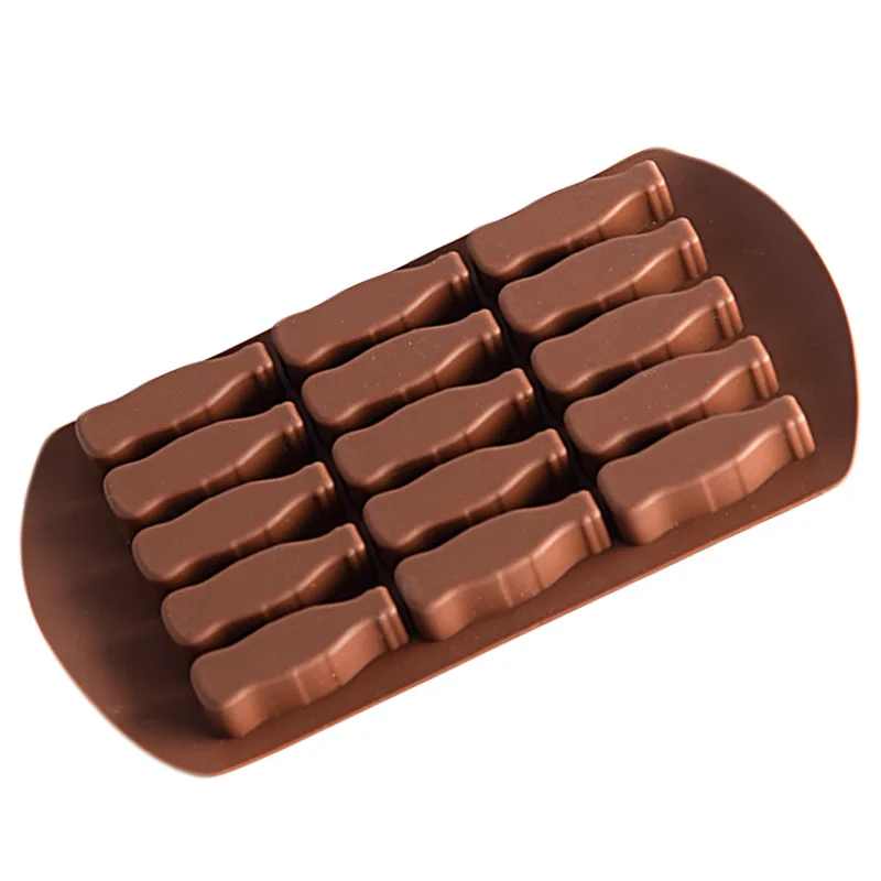 Fusimai  Cola Shape Gummy Candy Mould 15 Chamber Coke Bottle Silicone Chocolate Mold