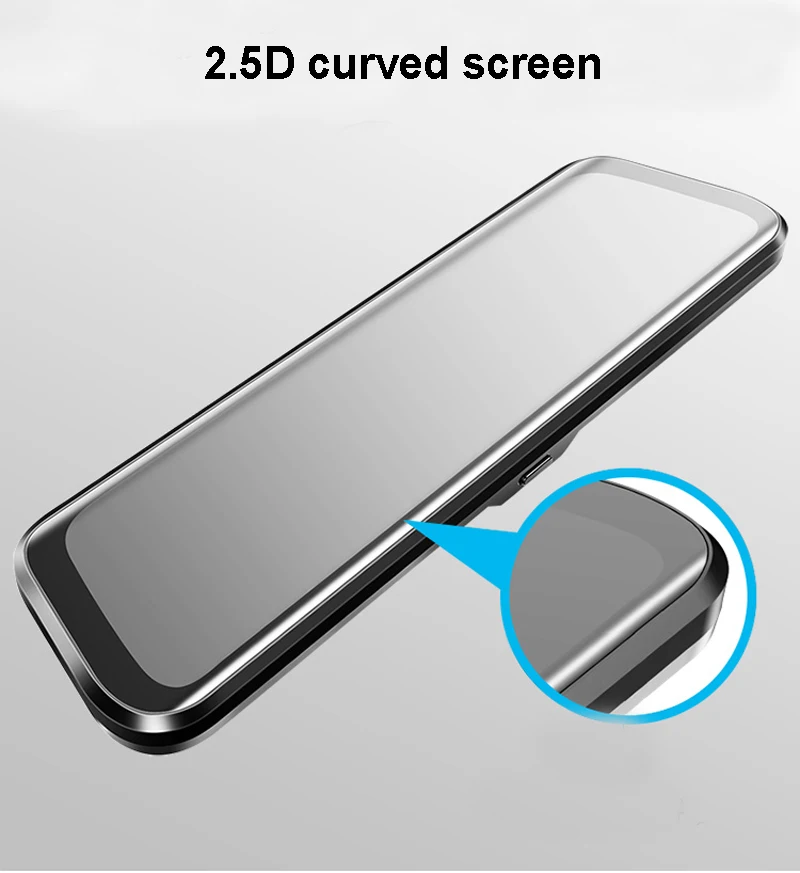 9.66 Inch Full Touch Screen 1080P Car DVR Dash Camera Dual Lens Rearview Mirror With 1080P Rear Camera