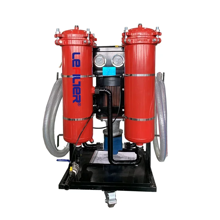 Fuel oil purifier machine with 50L/min flow movable oil filter cart mobile hydraulic oil filter equipment