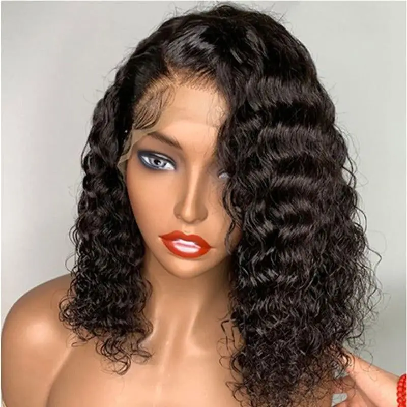 Raw Virgin Human Hair 4x4 13x4  Lace Front Wigs Wholesale 100% Brazilian Human Hair Peruvian Short Bob Swiss Lace Front Wigs